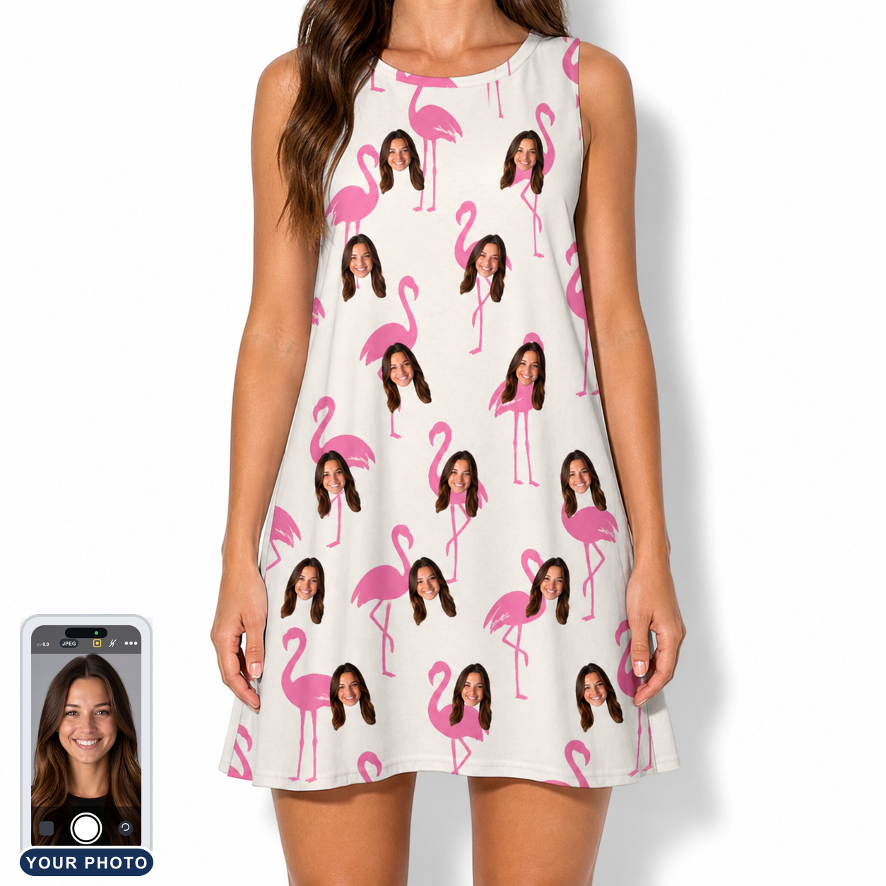 Women's Bubblegum Ballerinas Custom Face Tank Dress