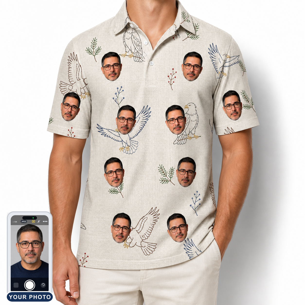 Men's Talon Toast Custom Face Polo Shirt