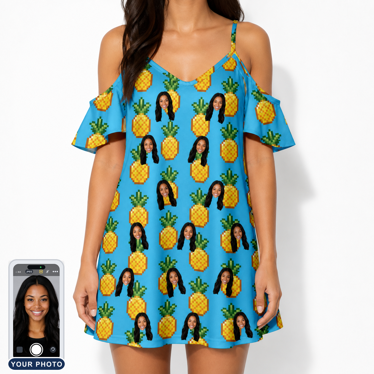 Women's Exotic Excursion Custom Face Off-Shoulder Dress