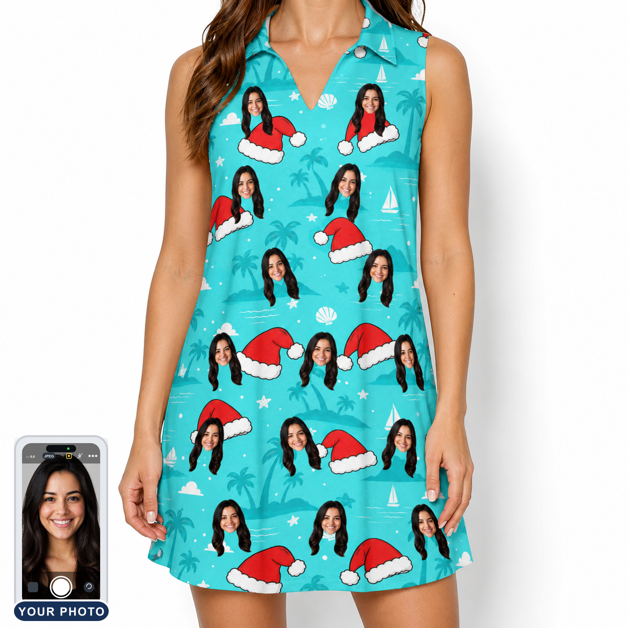 Women's Redcap Revelry Custom Face V-Neck Dress