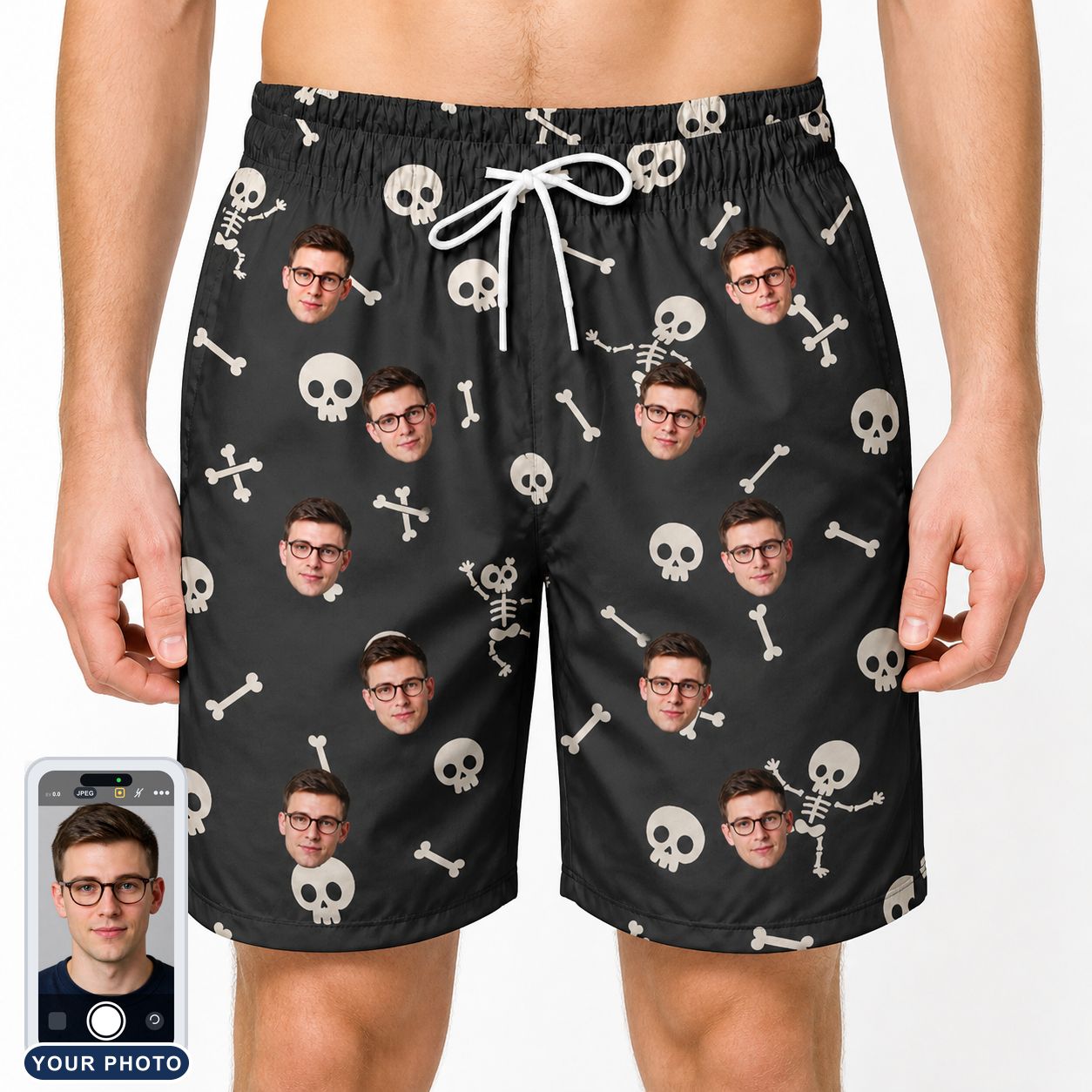 Men's Rattle Rascals Custom Face Beach Shorts