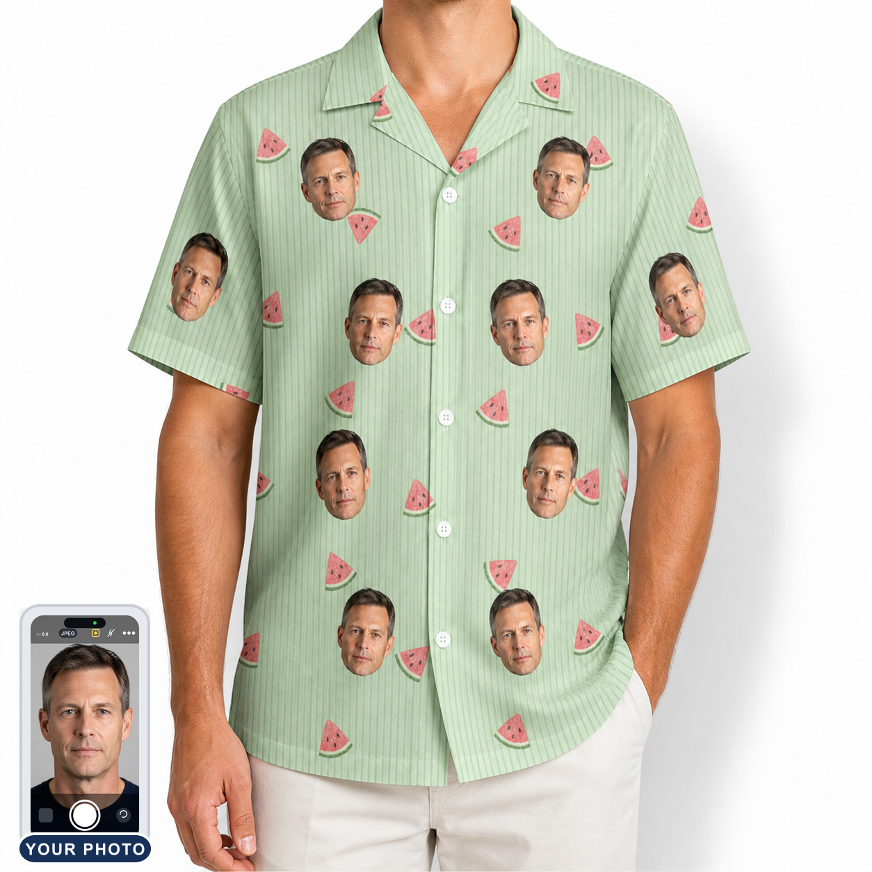 Men's Rindependence Day Custom Face Hawaiian Shirt
