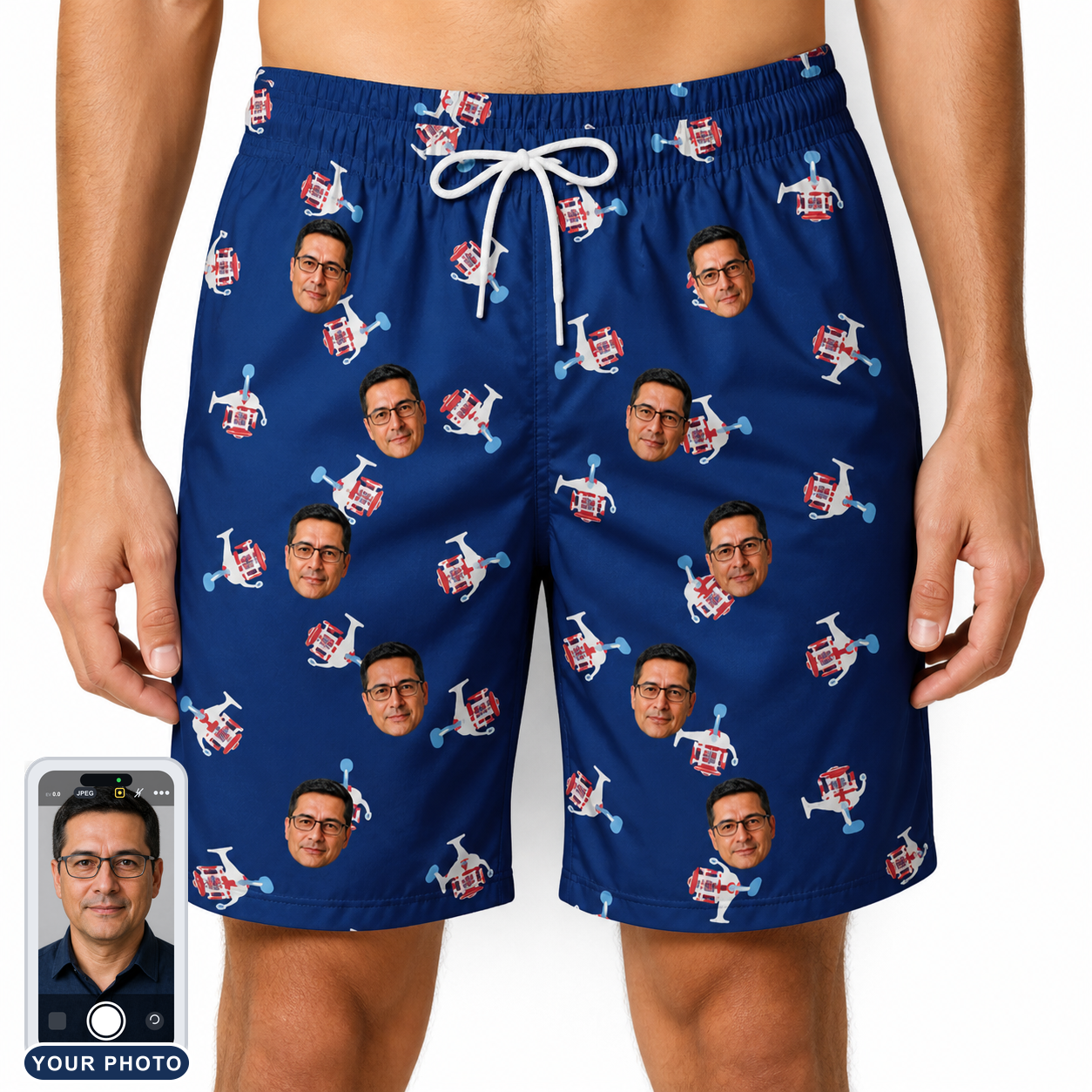 Men's Reel Rapture Custom Face Beach Shorts