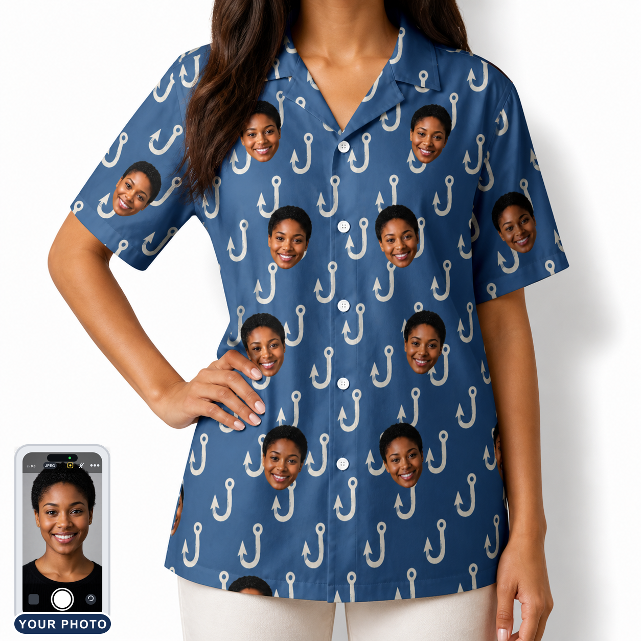 Women's Treble Trouble Custom Face Hawaiian Shirt