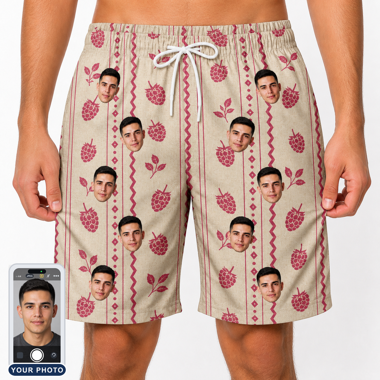 Men's Brambly Bounce Custom Face Beach Shorts