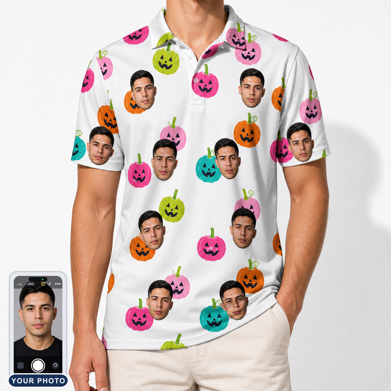 Men's Patch Prowlers Custom Face Polo Shirt
