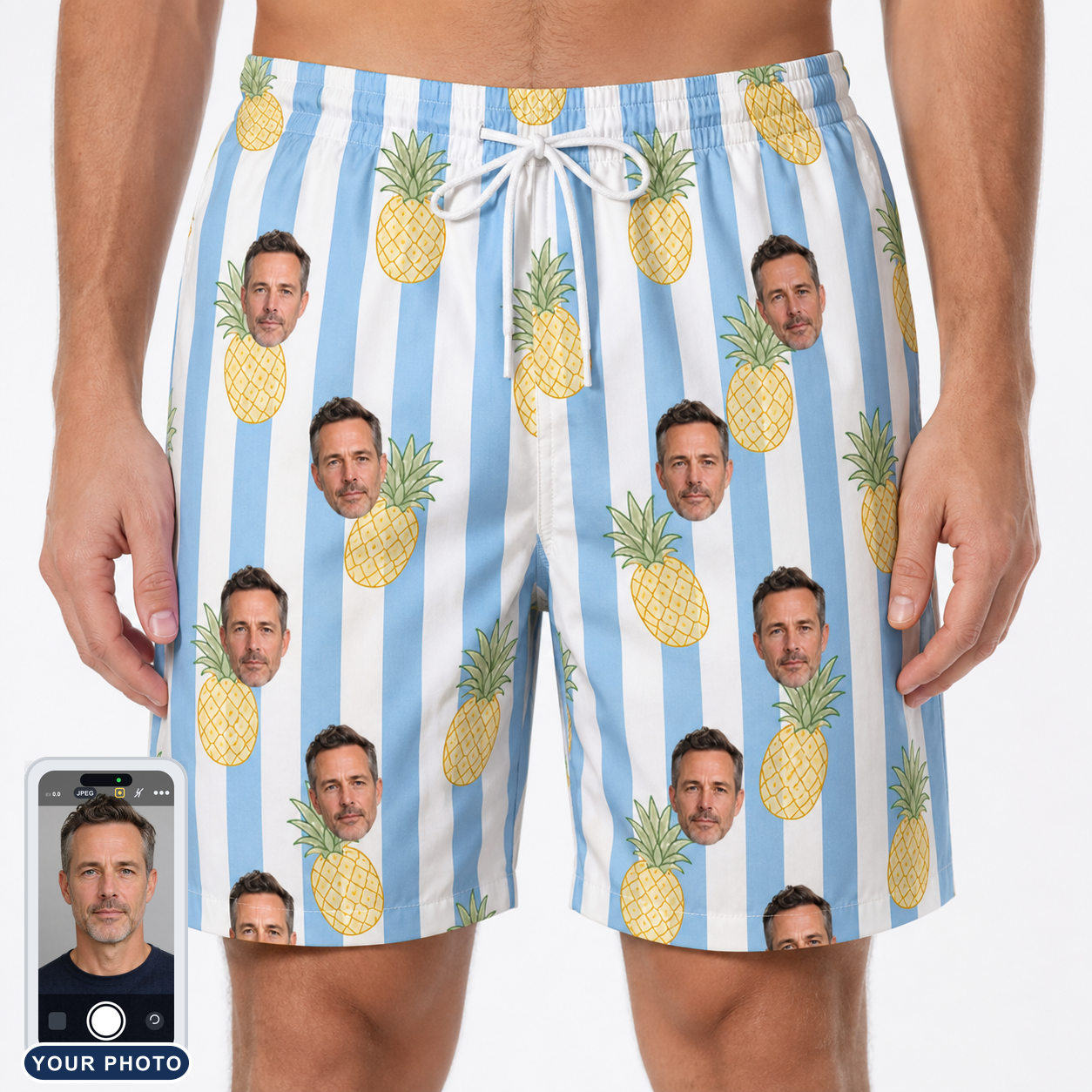 Men's Pina Palooza Custom Face Beach Shorts