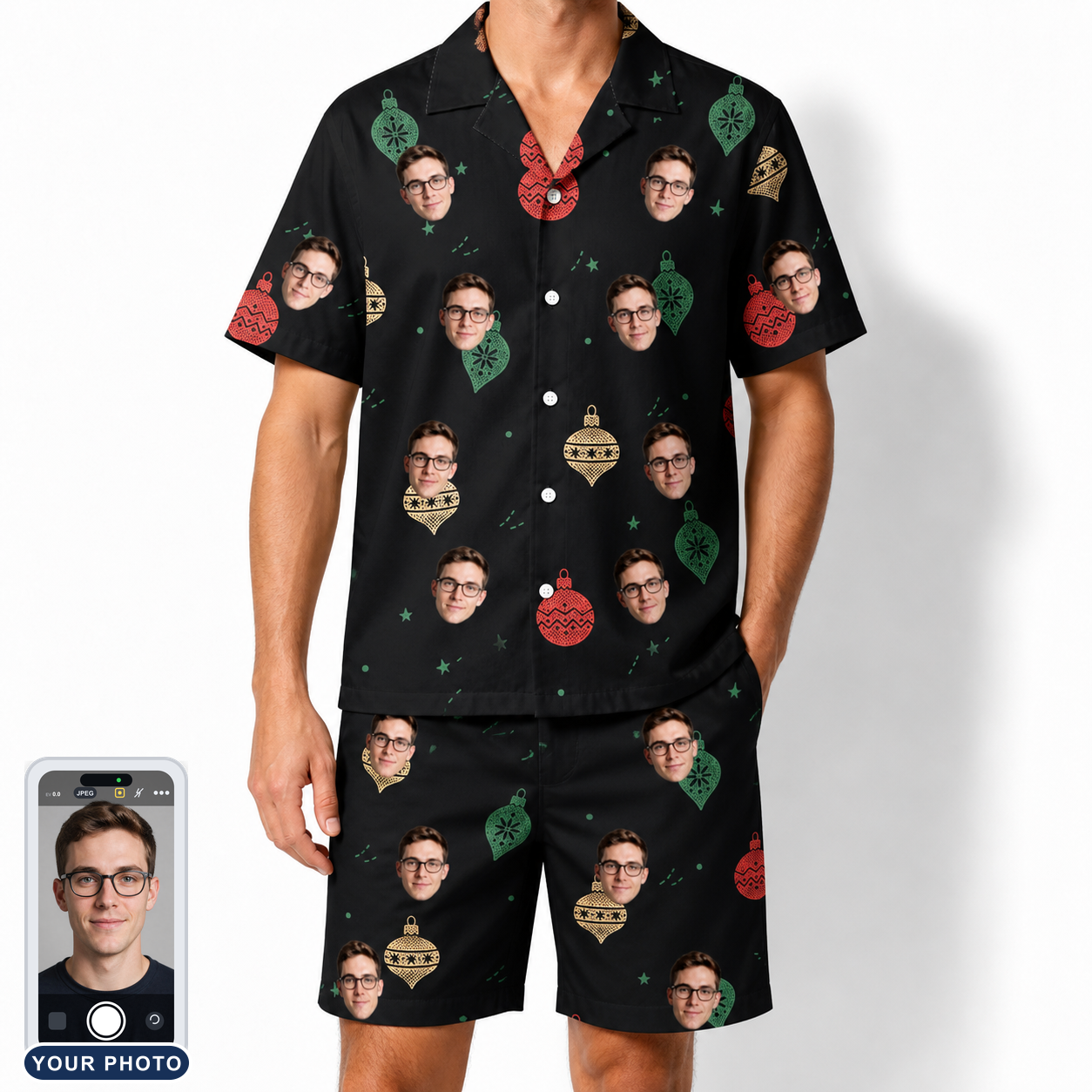 Men's Cranberry Charms Custom Face Shirt & Shorts Set