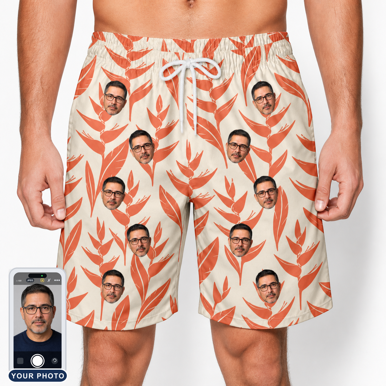 Men's Lobster Lilt Custom Face Beach Shorts