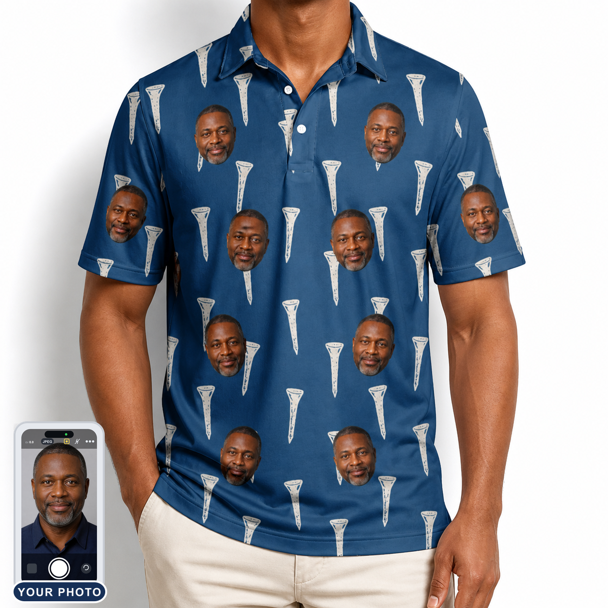 Men's Peg Pursuit Custom Face Polo Shirt