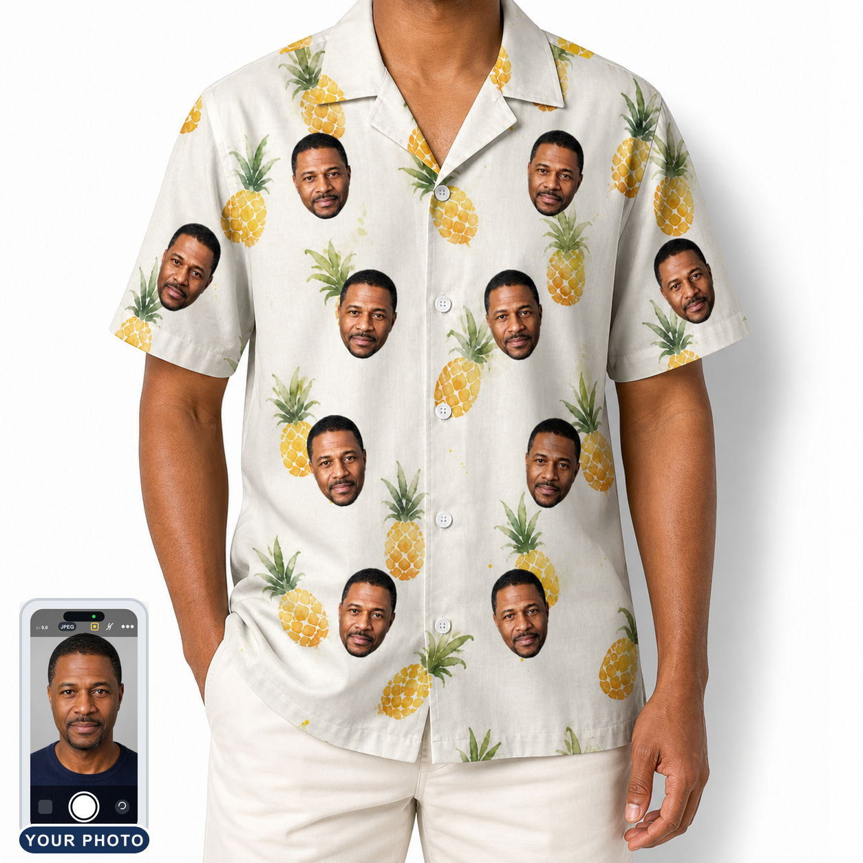 Men's Prickle Picnic Custom Face Hawaiian Shirt