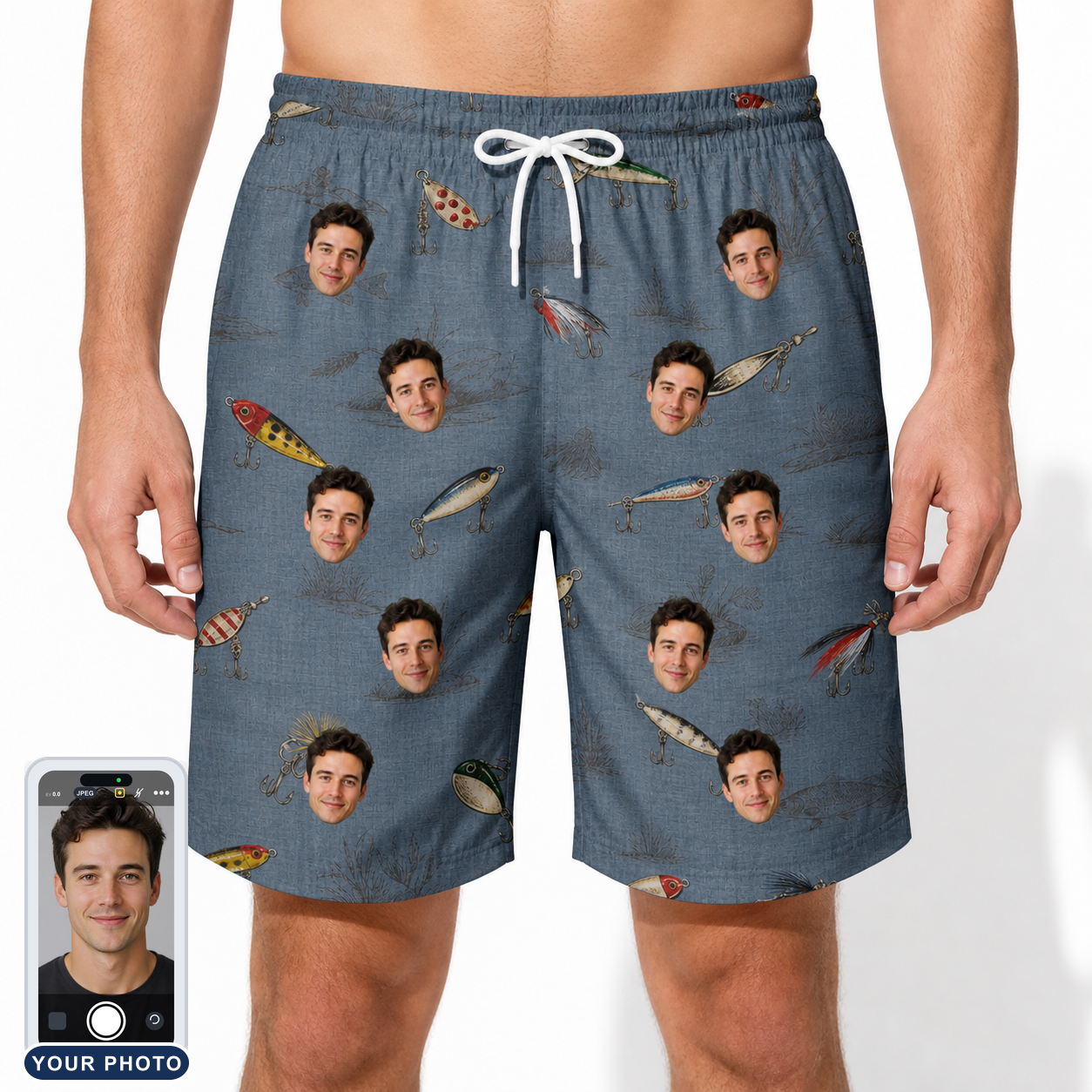 Men's Jig Jamboree Custom Face Beach Shorts