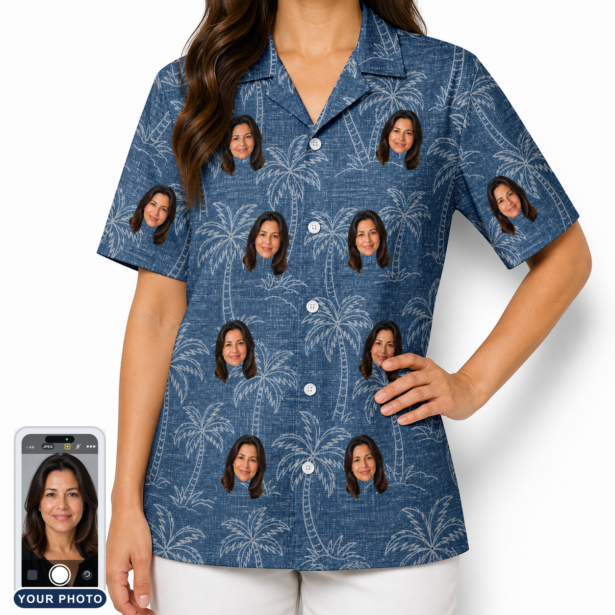 Women's Blossom Bounce Custom Face Hawaiian Shirt