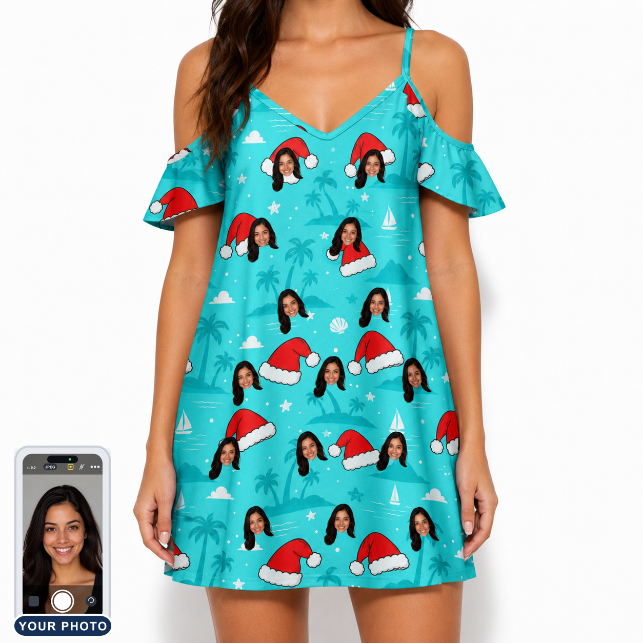 Women's Redcap Revelry Custom Face Off-Shoulder Dress