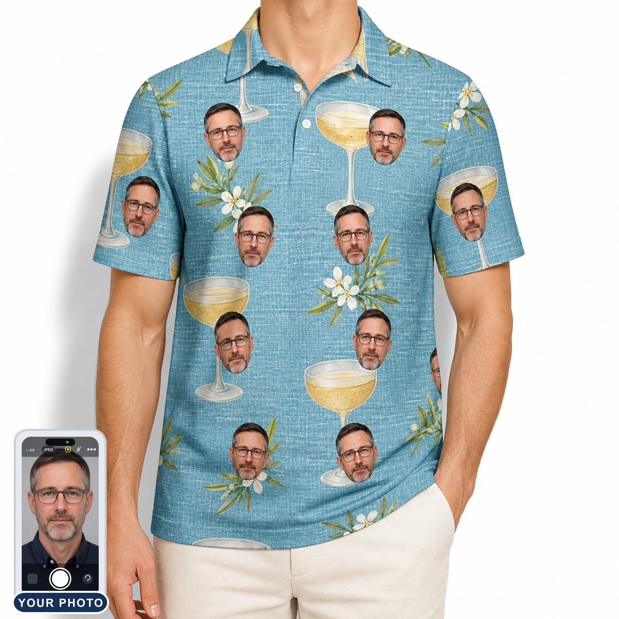 Men's Coupe Coup Custom Face Polo Shirt