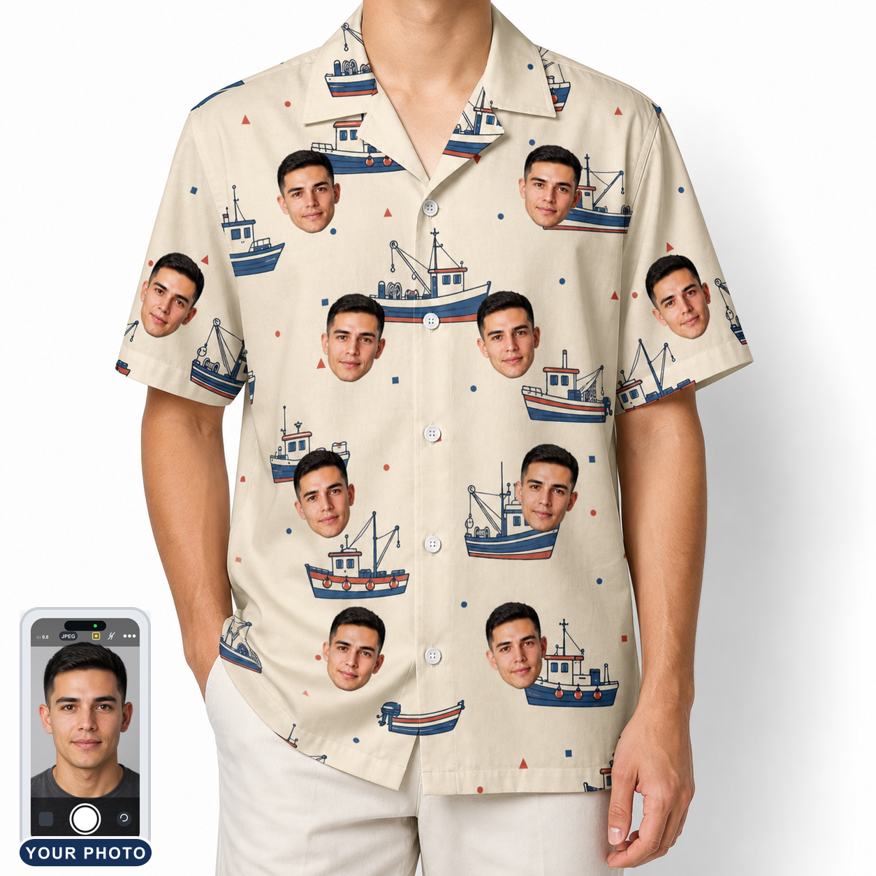 Men's Mini Mariners Custom Face Hawaiian Shirt