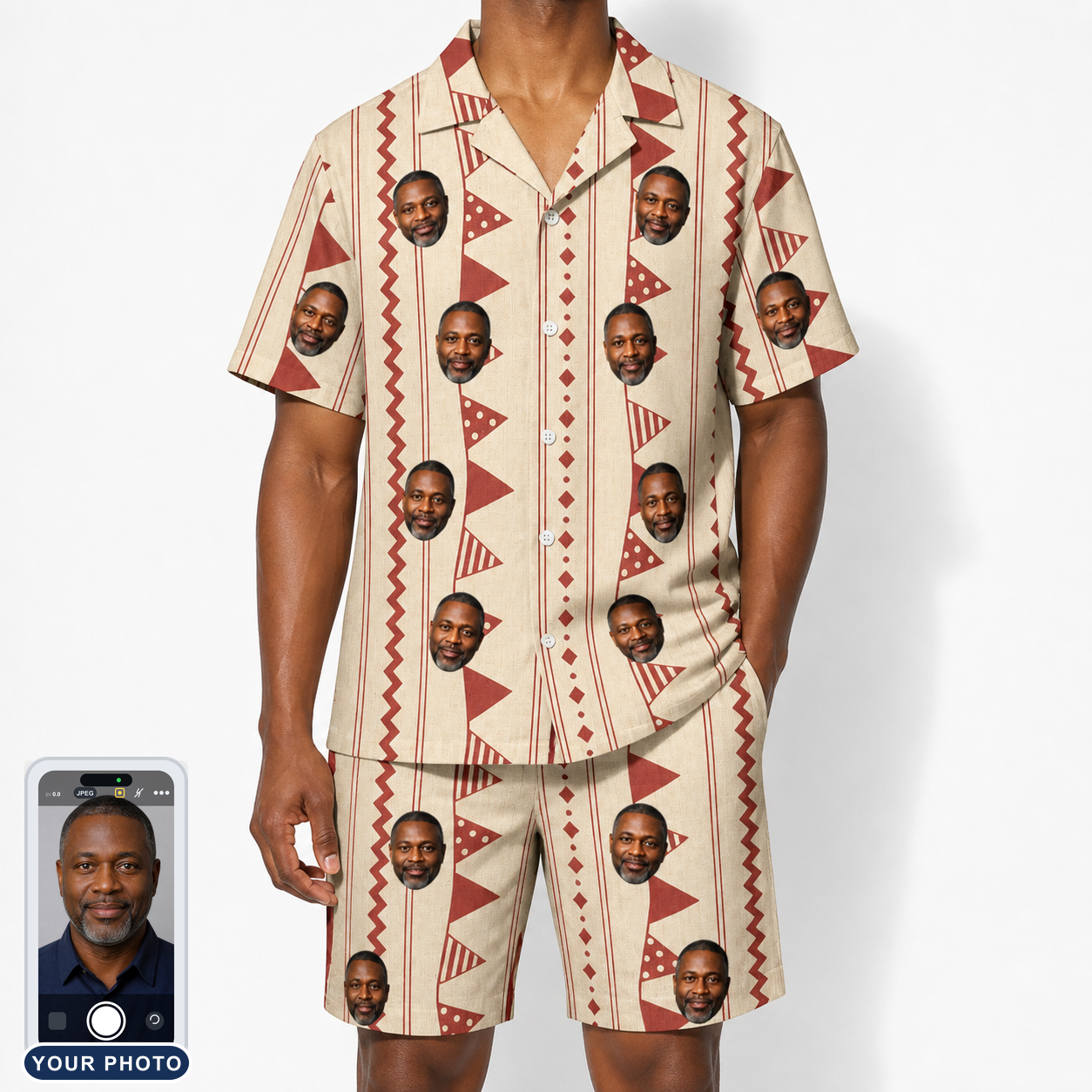 Men's Home Huddle Custom Face Shirt & Shorts Set