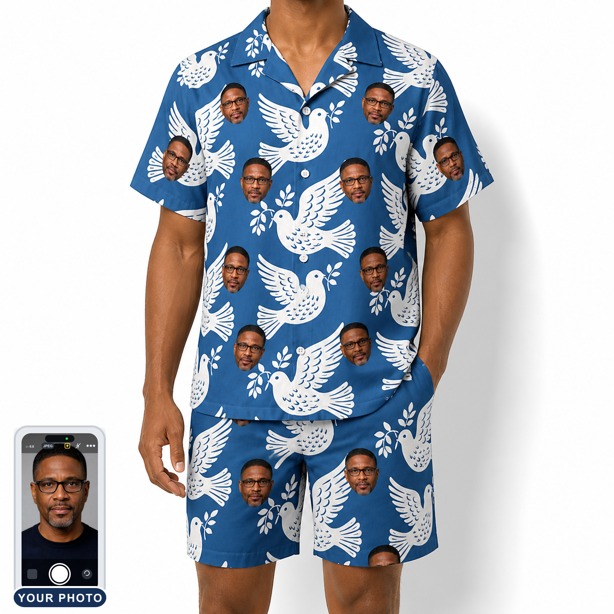Men's Pearlwing Promise Custom Face Shirt & Shorts Set