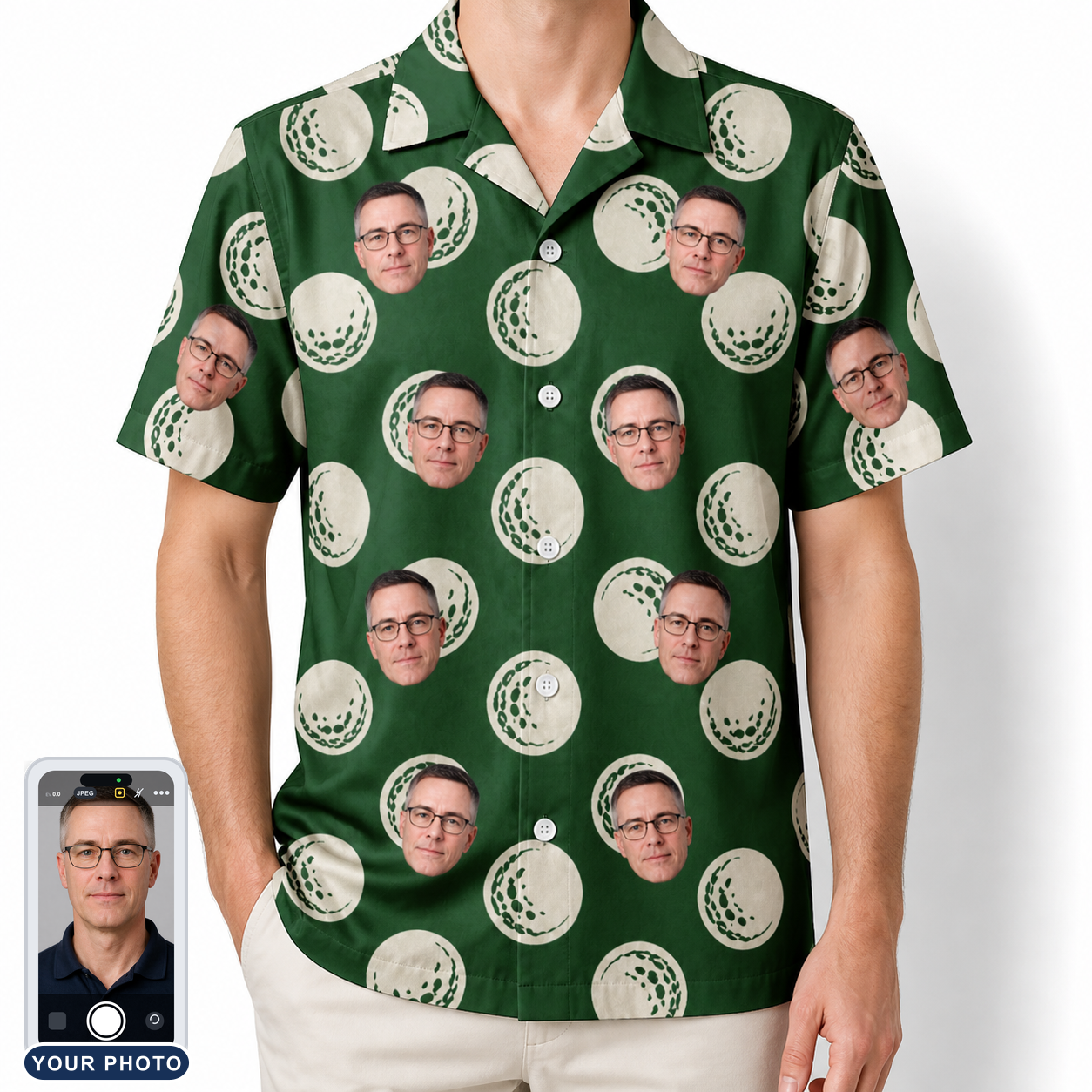 Men's Birdie Bouncers Custom Face Hawaiian Shirt