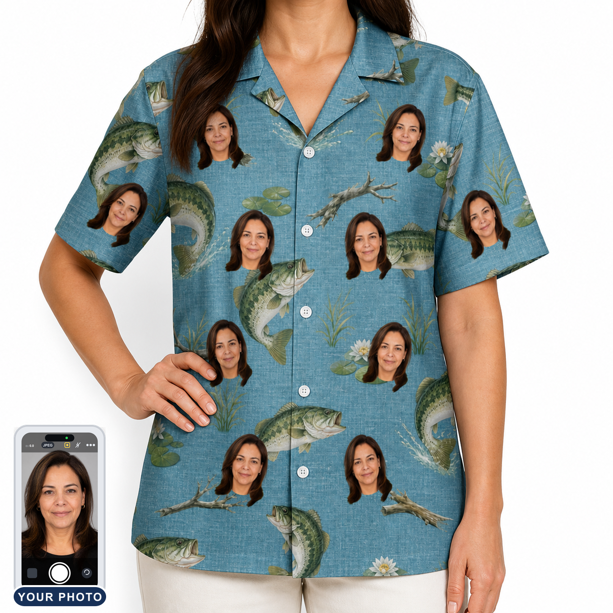 Women's Pond Prowlers Custom Face Hawaiian Shirt