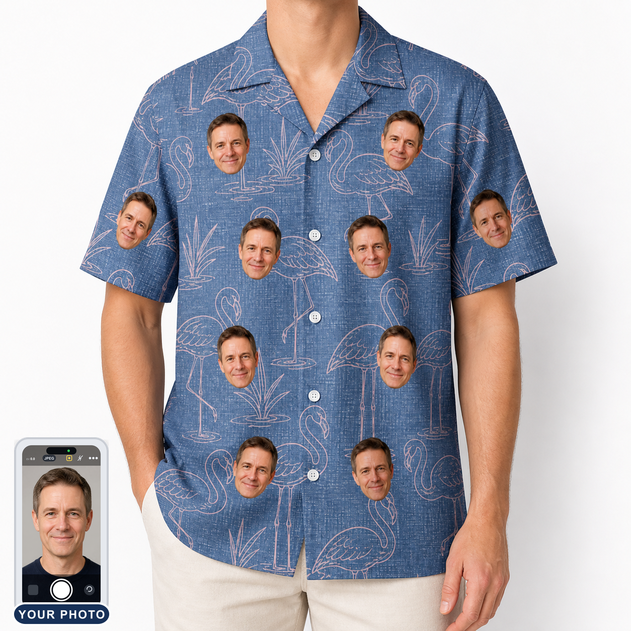 Men's Neck Appeal Custom Face Hawaiian Shirt