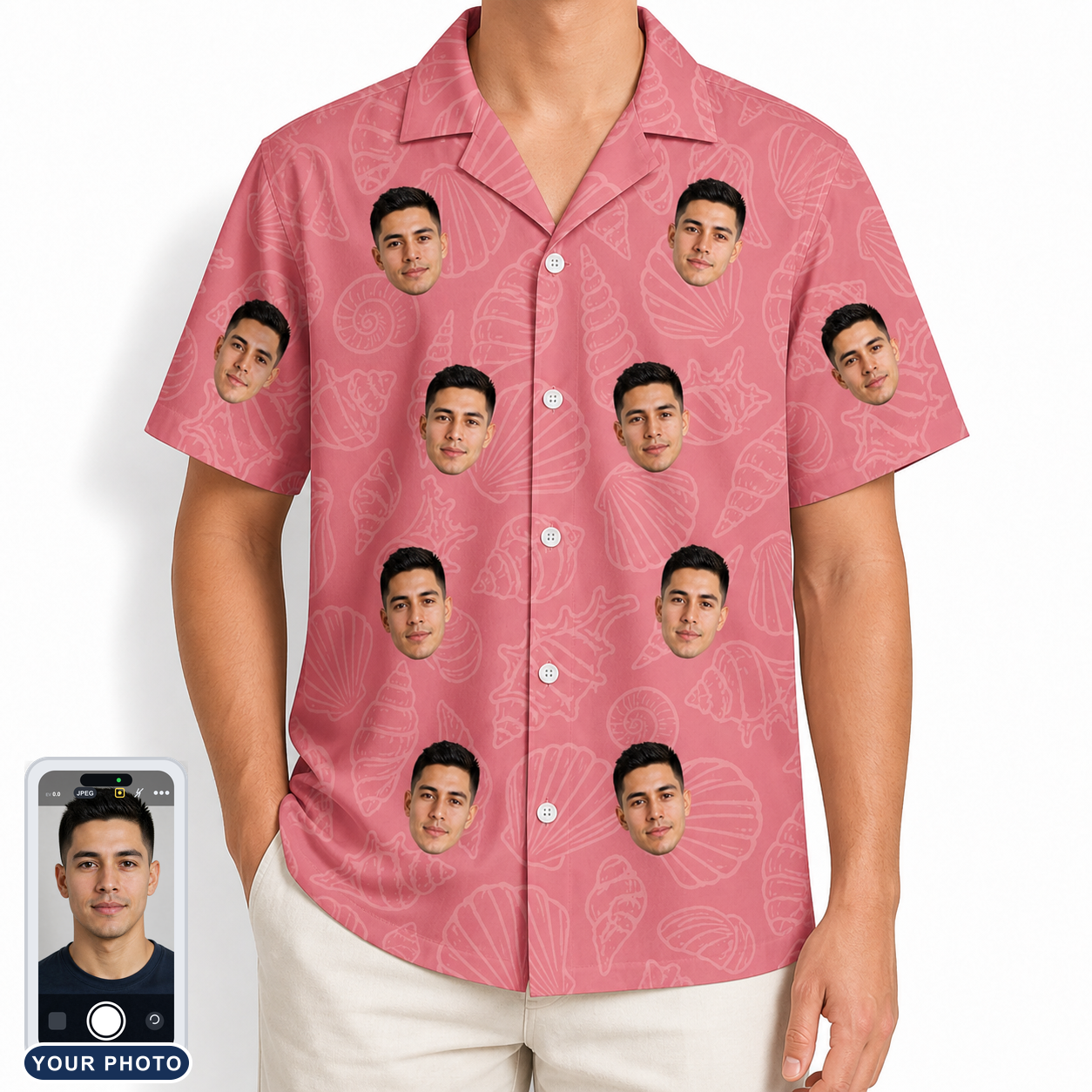 Men's Tidal Trinkets Custom Face Hawaiian Shirt