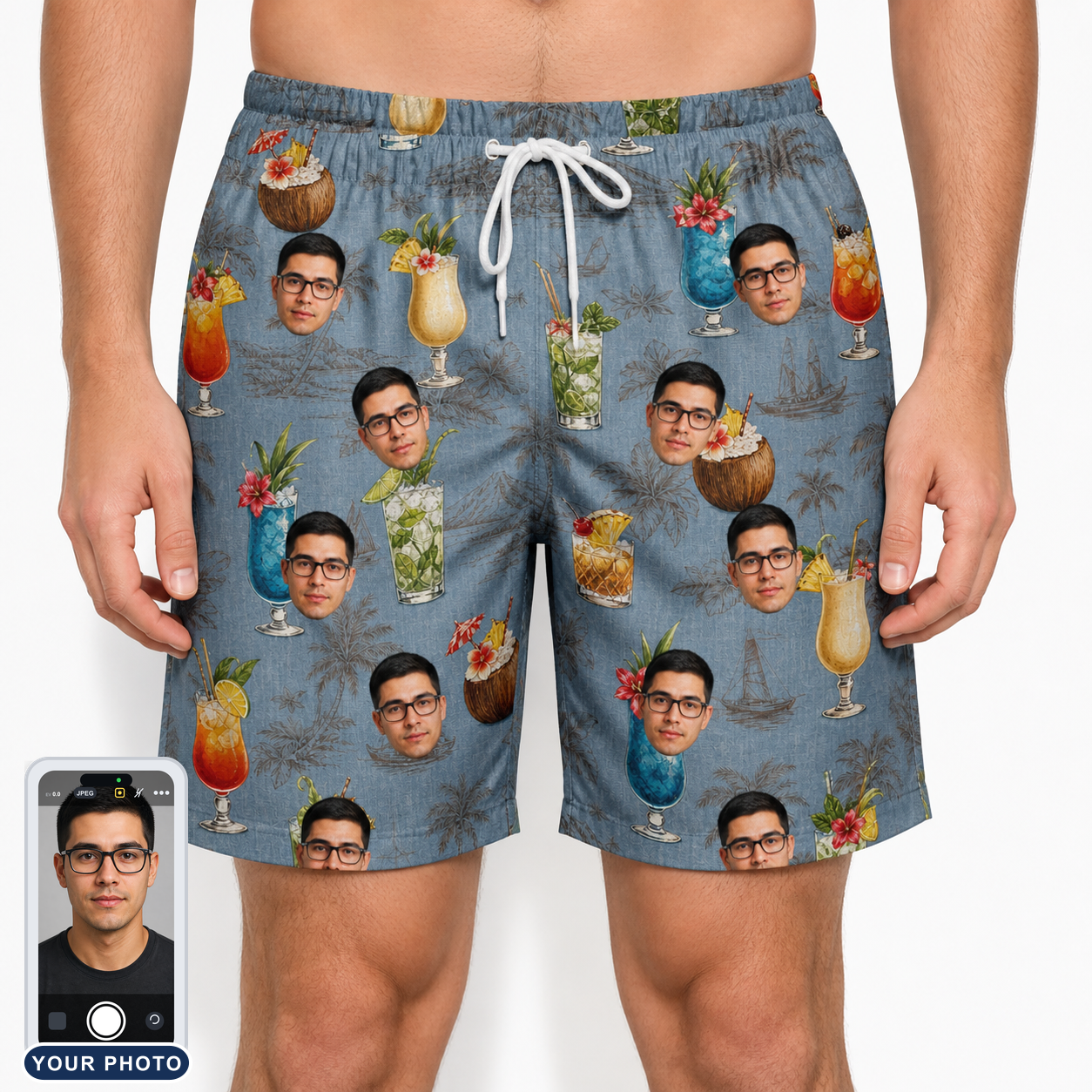 Men's Agave Affair Custom Face Beach Shorts