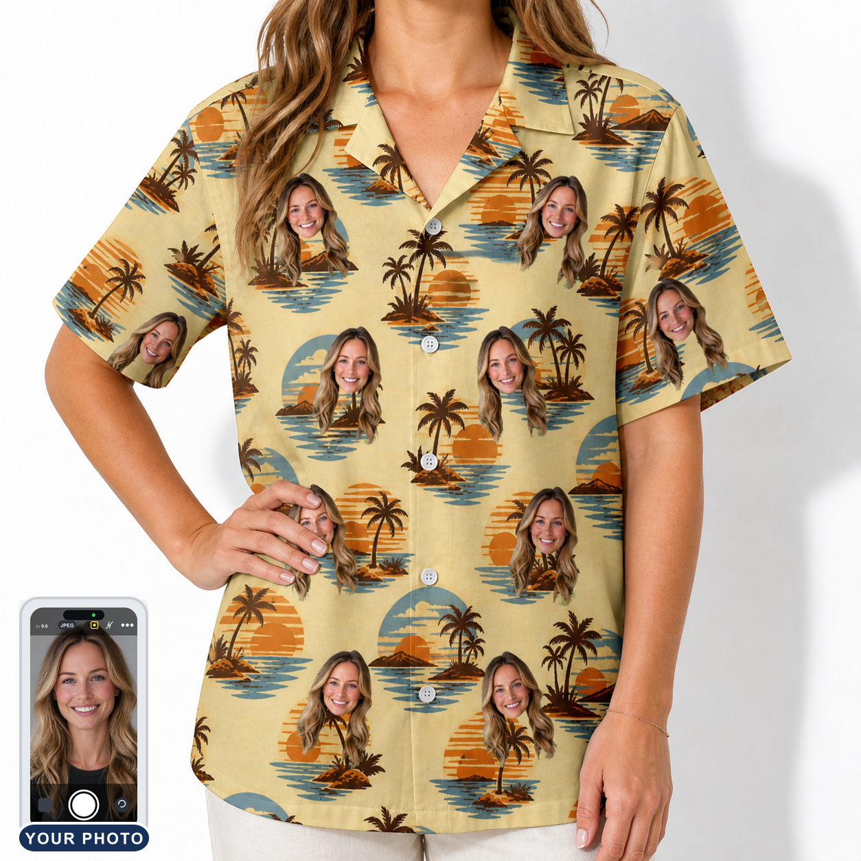 Women's Dusk Daze Custom Face Hawaiian Shirt