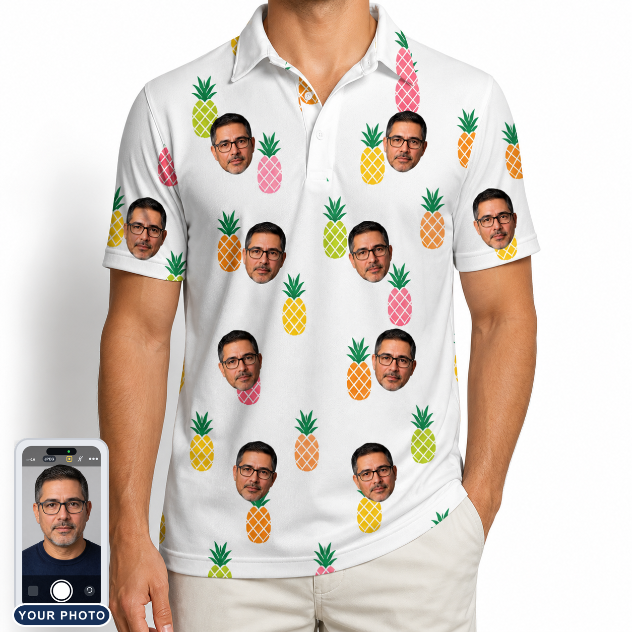 Men's Tangy Tresses Custom Face Polo Shirt