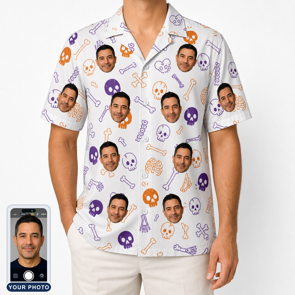 Men's Humerus Humor Custom Face Hawaiian Shirt