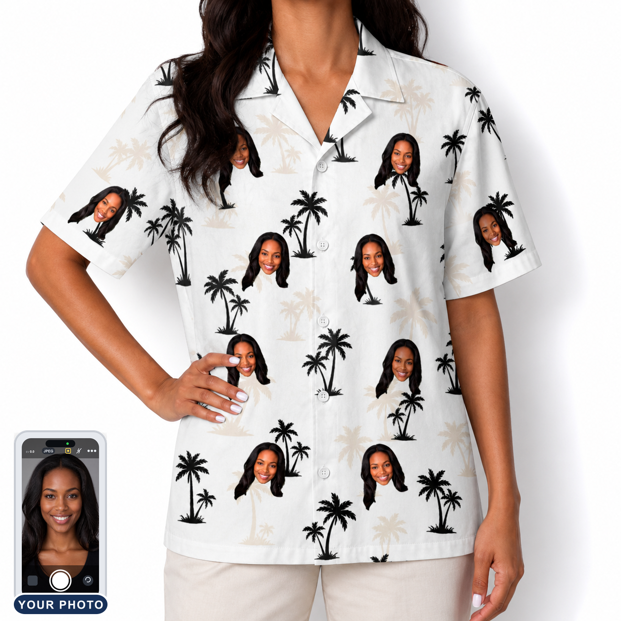 Women's Tropic Tangle Custom Face Hawaiian Shirt