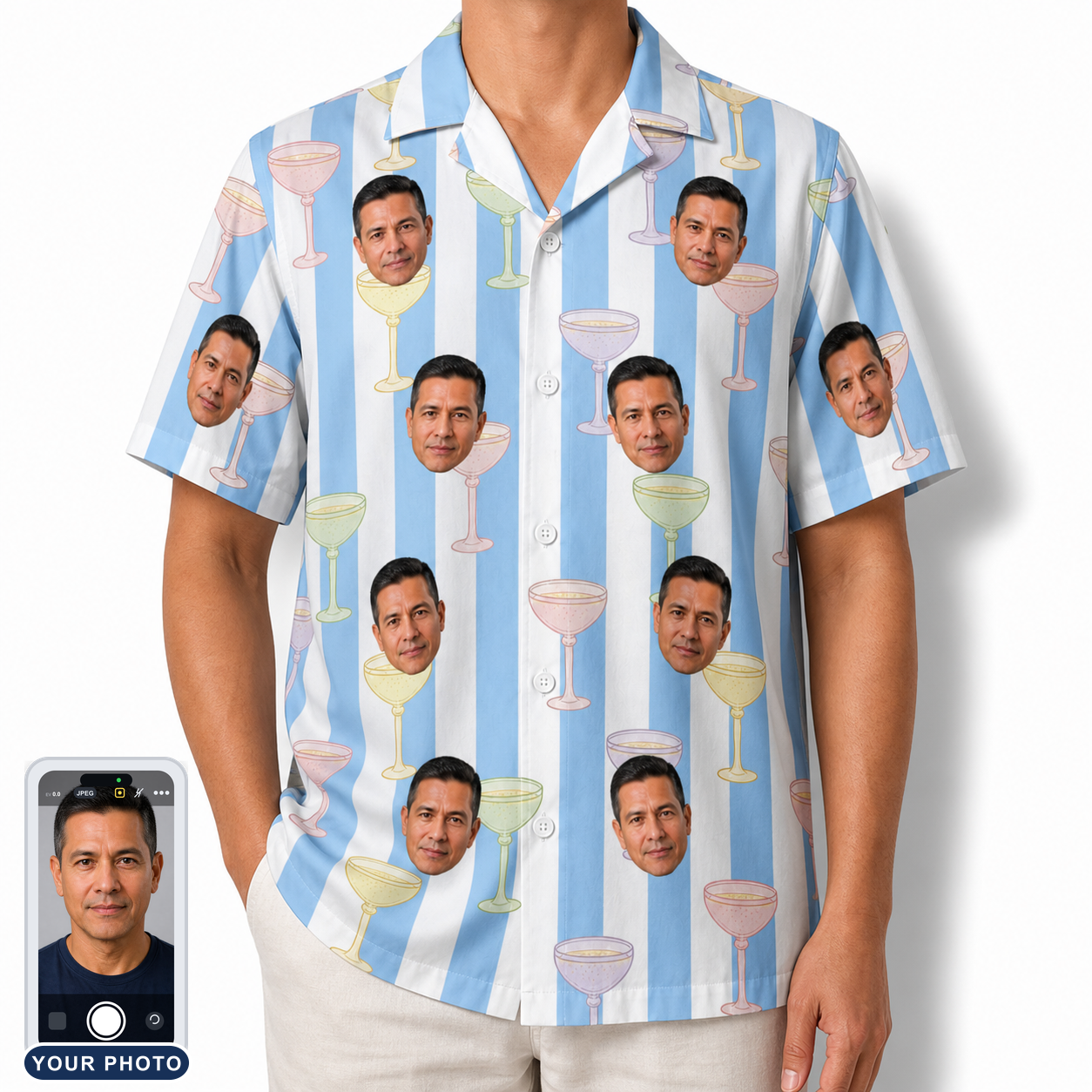 Men's Clink Wink Custom Face Hawaiian Shirt