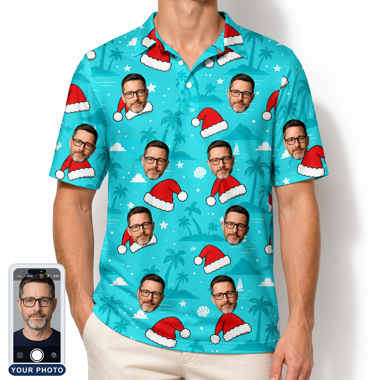 Men's Redcap Revelry Custom Face Polo Shirt