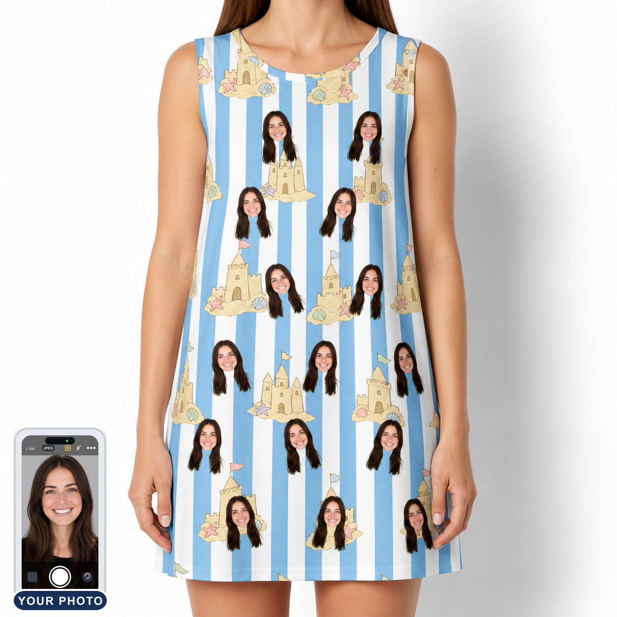 Women's Sandcastle Safari Custom Face Tank Dress