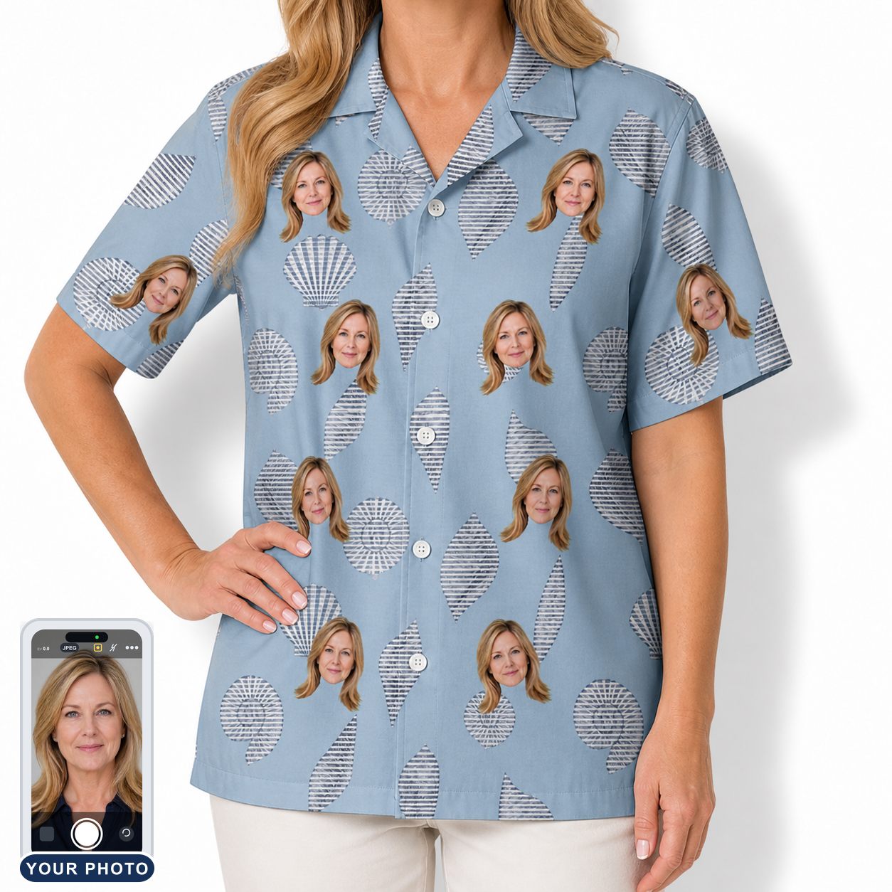 Women's Pearl Parade Custom Face Hawaiian Shirt