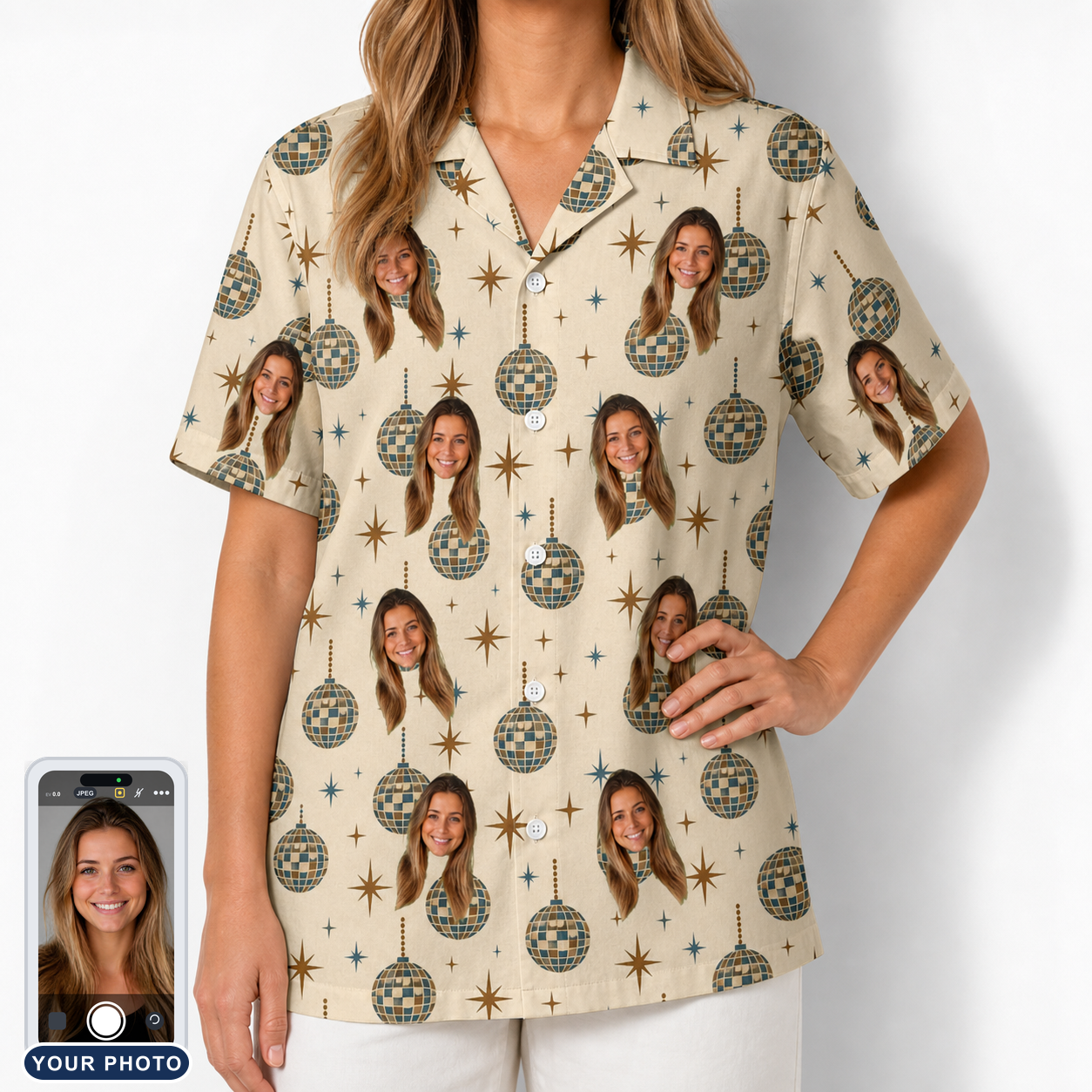 Women's Glitz Gals Custom Face Hawaiian Shirt