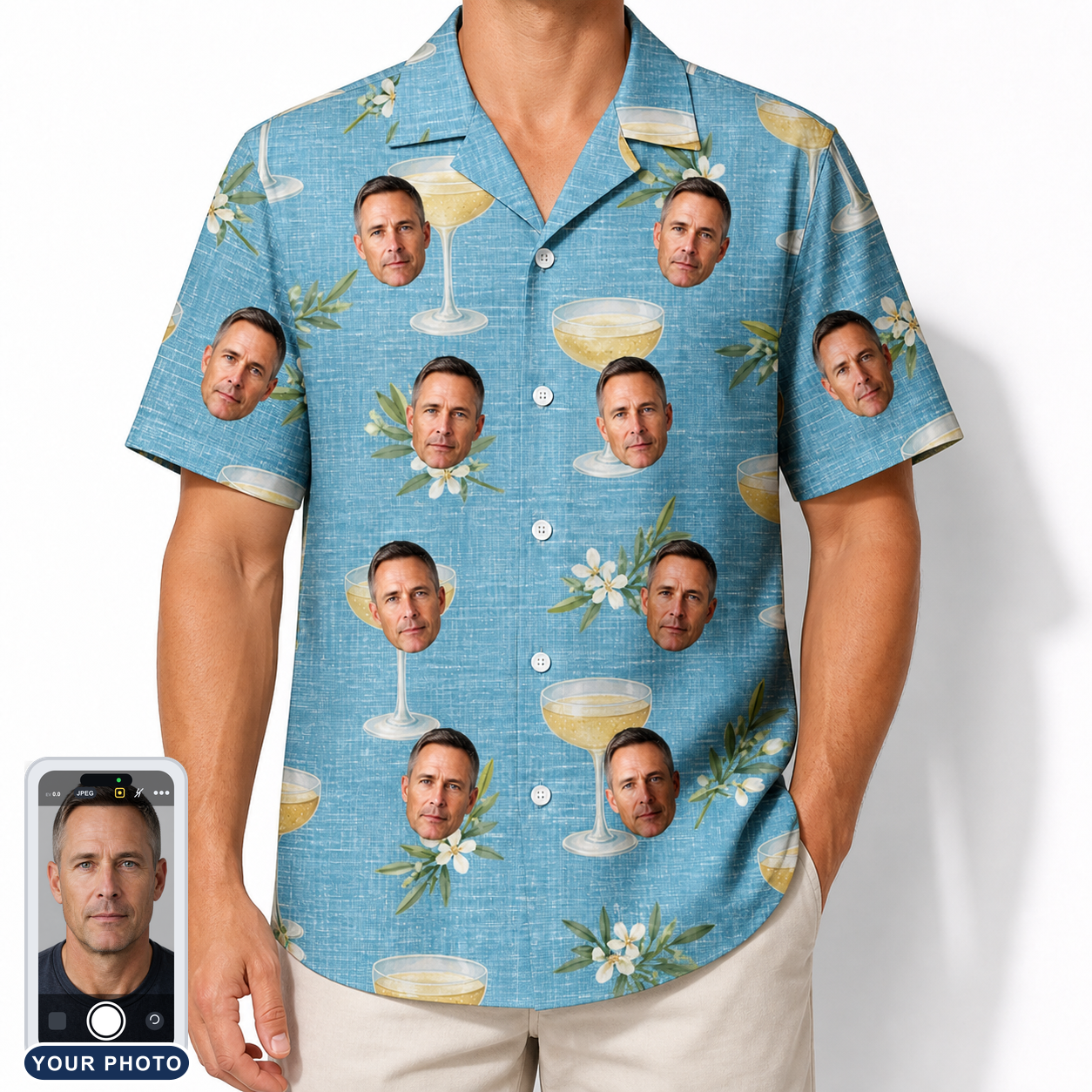 Men's Coupe Coup Custom Face Hawaiian Shirt