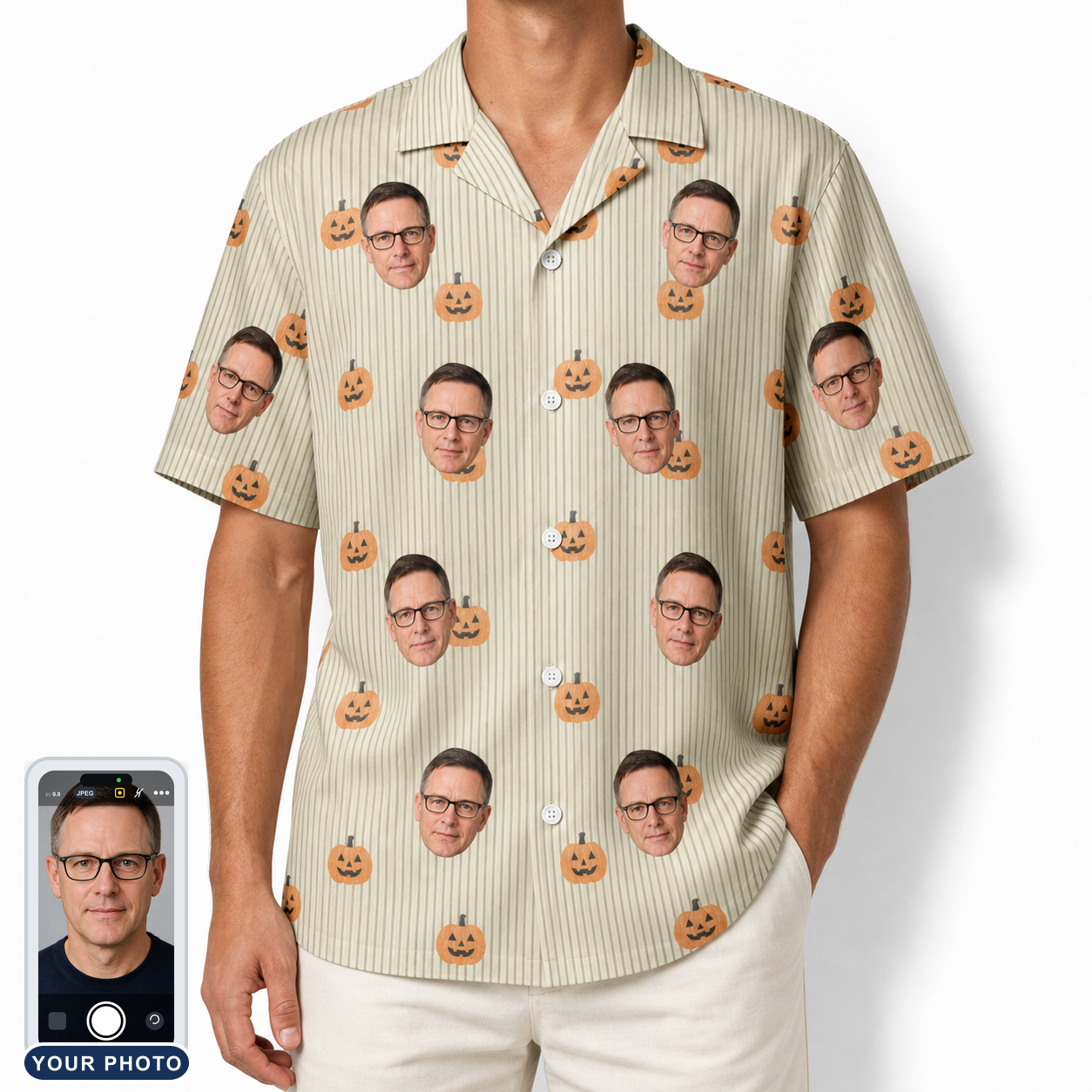 Men's Fiery Fiends Custom Face Hawaiian Shirt