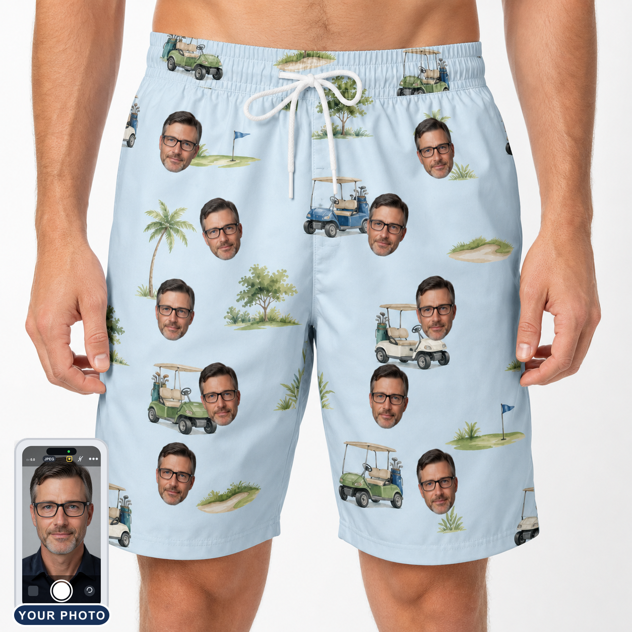 Men's Driver Drifters Custom Face Beach Shorts