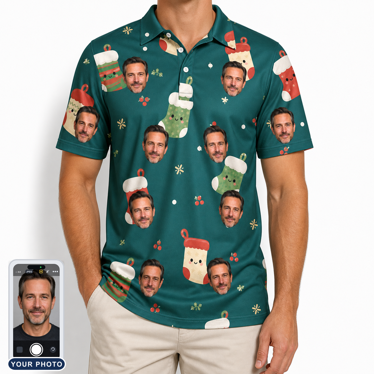 Men's Chimney Cheer Custom Face Polo Shirt