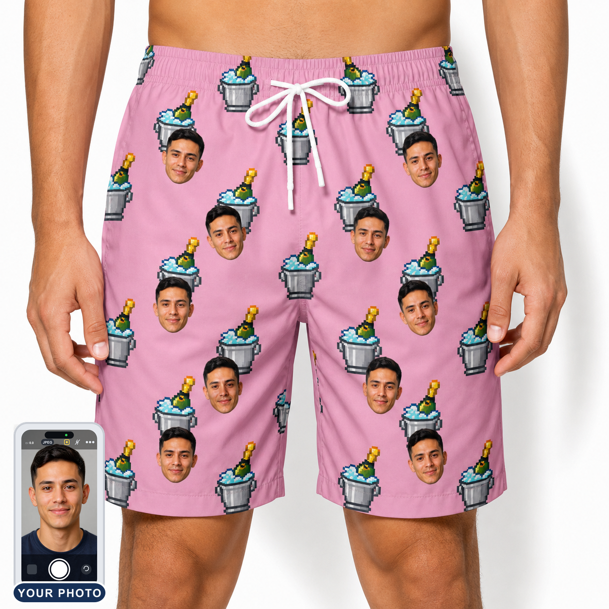 Men's Last Toast Custom Face Beach Shorts
