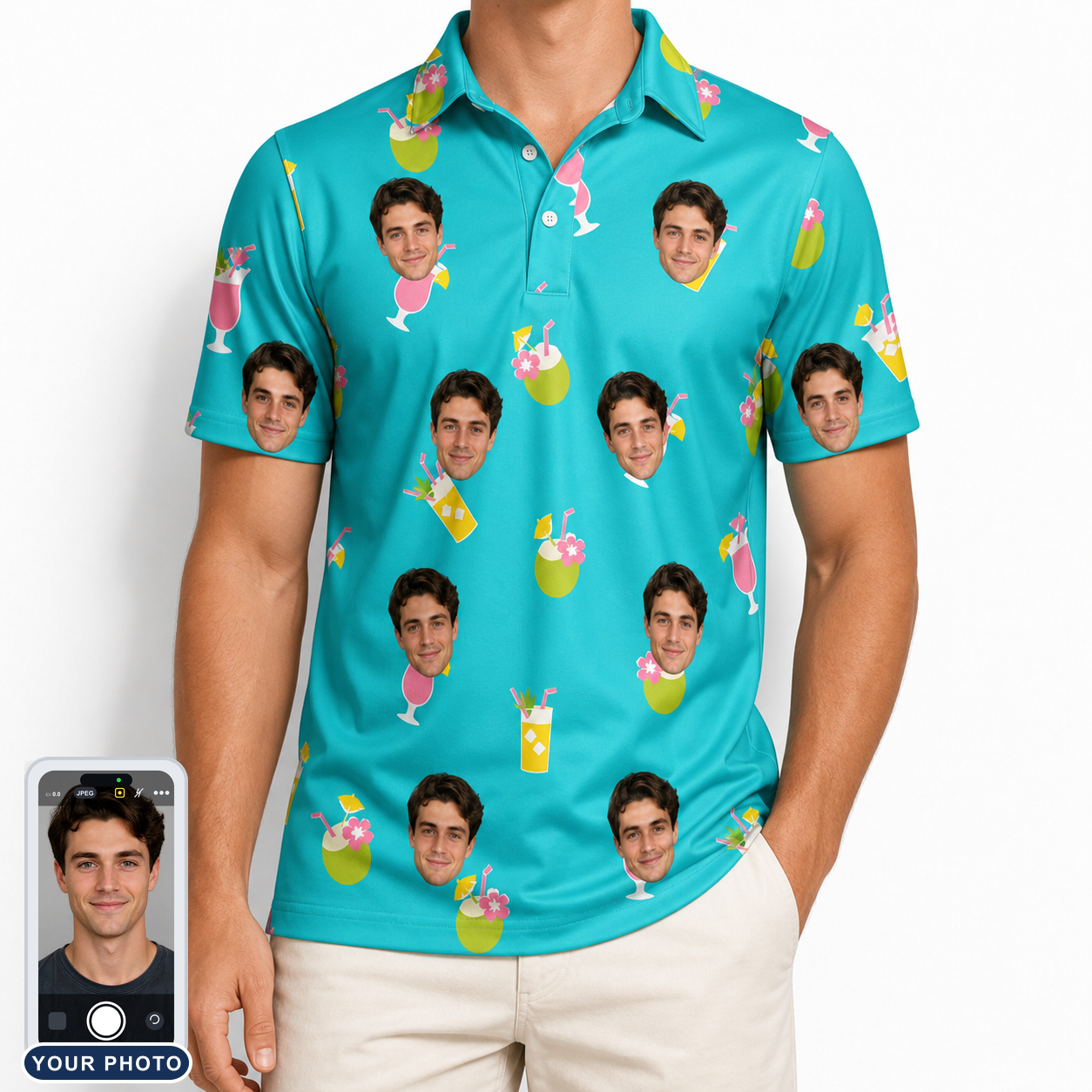Men's Daiquiri Darlings Custom Face Polo Shirt