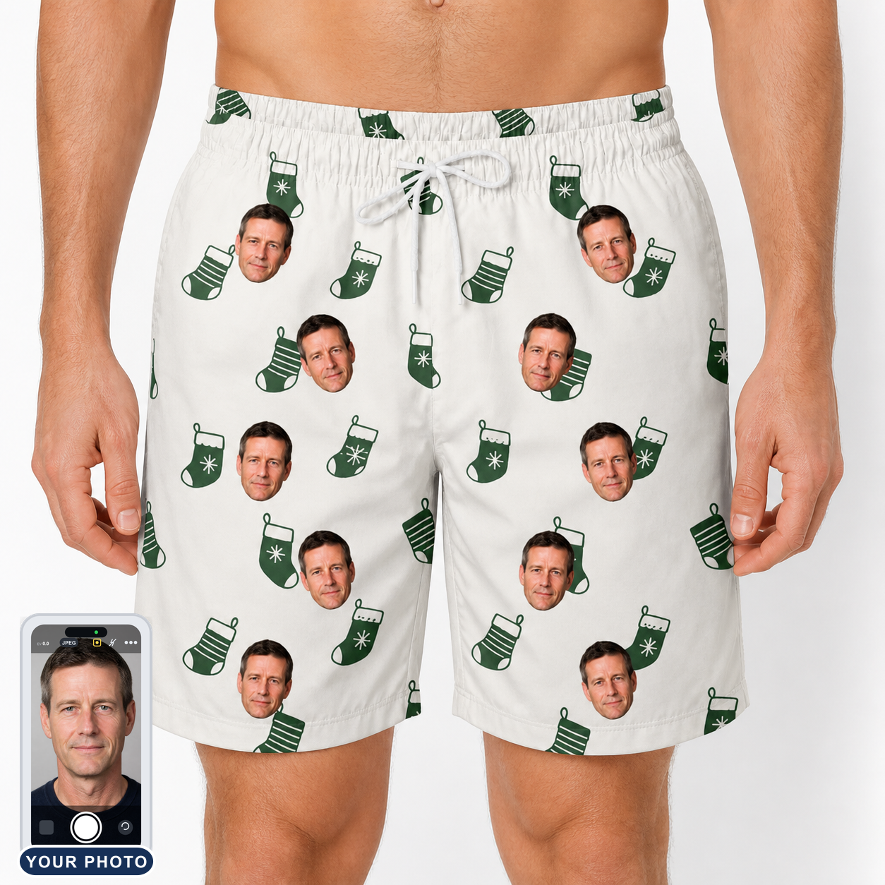 Men's Gifts Afoot Custom Face Beach Shorts