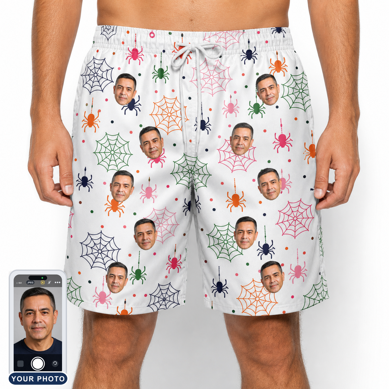 Men's Venom Velvet Custom Face Beach Shorts