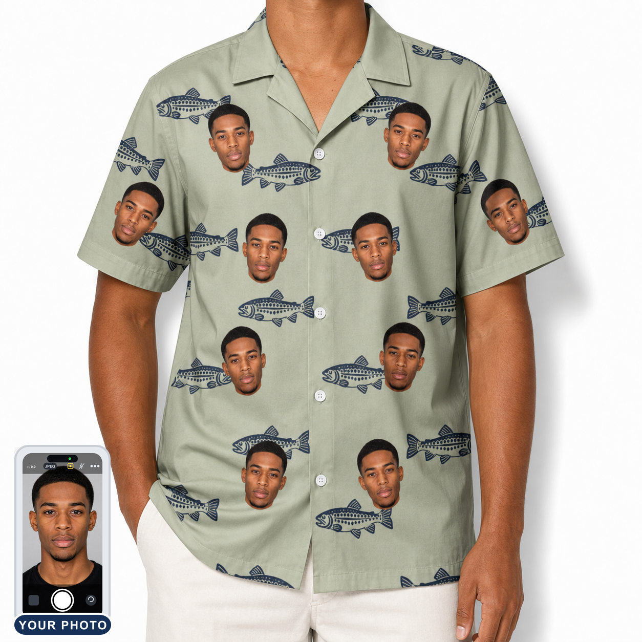 Men's Gill Giggles Custom Face Hawaiian Shirt