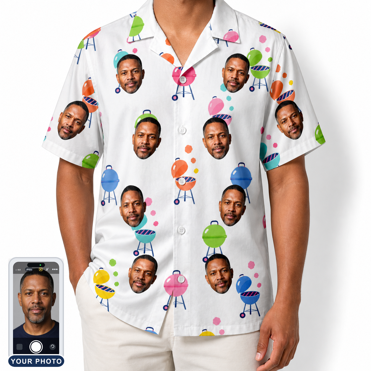 Men's Cousin Cookout Custom Face Hawaiian Shirt