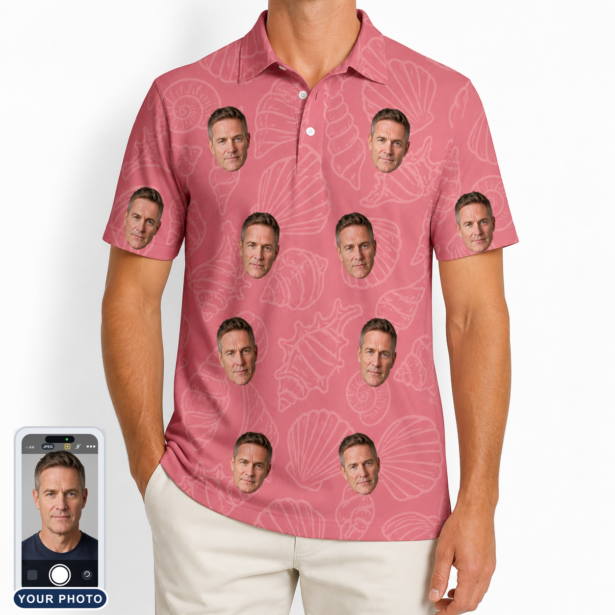 Men's Tidal Trinkets Custom Face Polo Shirt