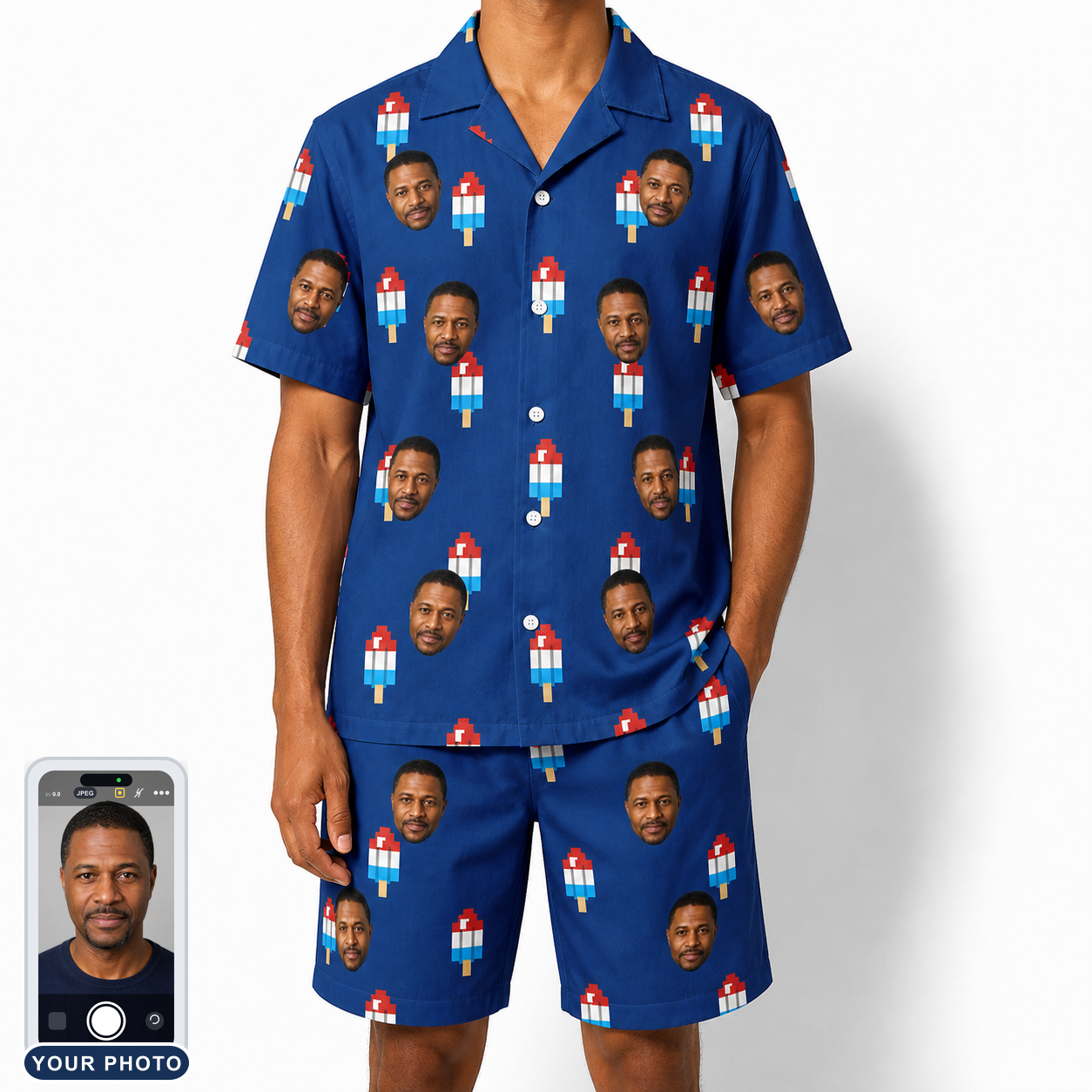 Men's Declaration Drips Custom Face Shirt & Shorts Set