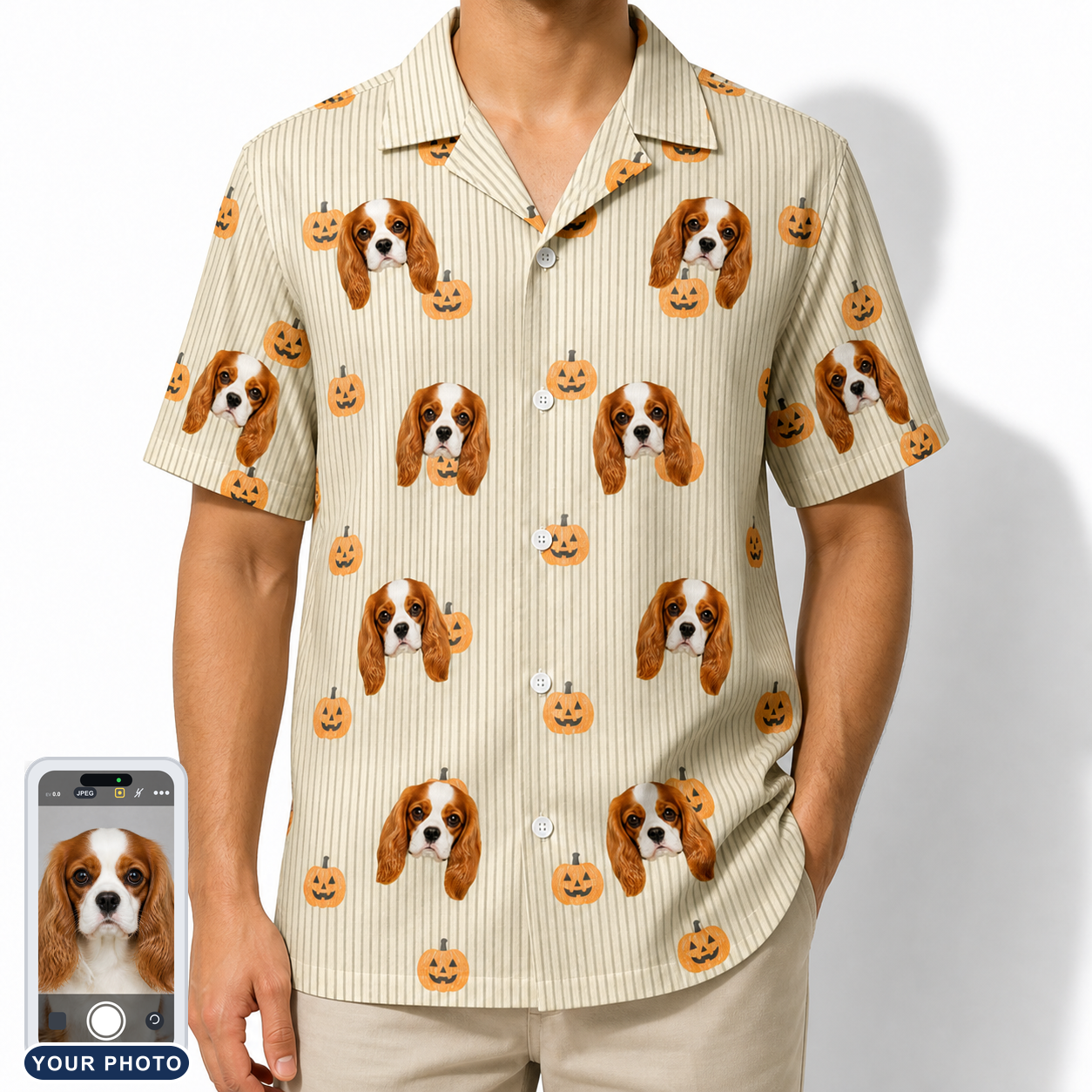 Men's Fiery Fiends Custom Dog Face Hawaiian Shirt