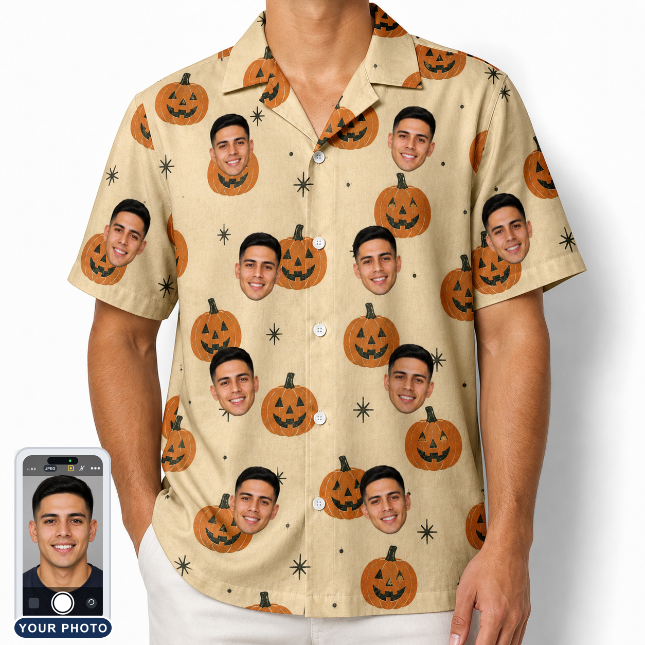 Men's Gourd Grins Custom Face Hawaiian Shirt